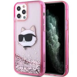 Karl Lagerfeld KLHCP12MLNCHCP iPhone 12/ 12 Pro 6.1" pink/pink hardcase Glitter Choupette Head | Techbox