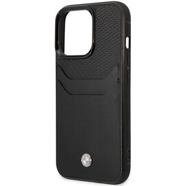 Case BMW BMHCP14L22RSEPK iPhone 14 Pro 6.1" black/black Leather Card Slot - Apple Cases - Cases - Techbox