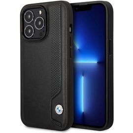 Case BMW BMHCP14X22RBDK iPhone 14 Pro Max 6.7" black/black hardcase Leather Blue Dots - Apple Cases - Cases - Techbox