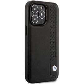 Case BMW BMHCP14X22RBDK iPhone 14 Pro Max 6.7" black/black hardcase Leather Blue Dots - Apple Cases - Cases - Techbox