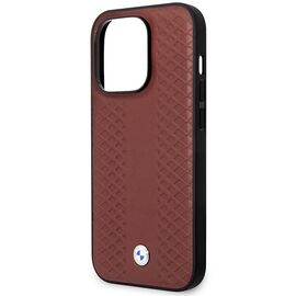 Case BMW BMHCP14X22RFGR iPhone 14 Pro Max 6.7" Burgundy/burgundy Leather Diamond Pattern | Techbox
