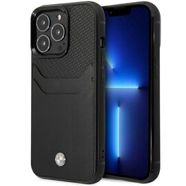 Case BMW BMHCP14X22RSEPK iPhone 14 Pro Max 6.7" black/black Leather Card Slot - Apple Cases - Cases - Techbox