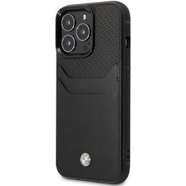 Case BMW BMHCP14X22RSEPK iPhone 14 Pro Max 6.7" black/black Leather Card Slot - Apple Cases - Cases - Techbox