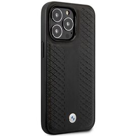 Case BMW BMHMP14L22RFGK iPhone 14 Pro 6.1" black/black Leather Diamond Pattern MagSafe - Apple Cases - Cases - Techbox