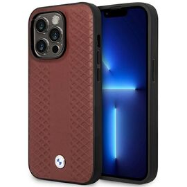 Case BMW BMHMP14L22RFGR iPhone 14 Pro 6.1" Burgundy/burgundy Leather Diamond Pattern MagSafe - Apple Cases - Cases - Techbox