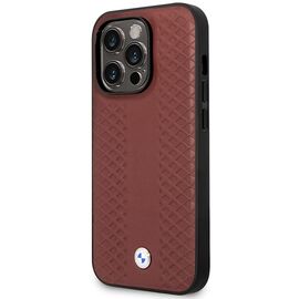 Case BMW BMHMP14L22RFGR iPhone 14 Pro 6.1" Burgundy/burgundy Leather Diamond Pattern MagSafe - Apple Cases - Cases - Techbox
