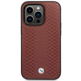 Case BMW BMHMP14L22RFGR iPhone 14 Pro 6.1" Burgundy/burgundy Leather Diamond Pattern MagSafe - Apple Cases - Cases - Techbox