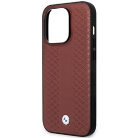Case BMW BMHMP14L22RFGR iPhone 14 Pro 6.1" Burgundy/burgundy Leather Diamond Pattern MagSafe - Apple Cases - Cases - Techbox