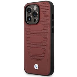 Case BMW BMHMP14L22RPSR iPhone 14 Pro 6.1" Burgundy/burgundy Leather Seats Pattern MagSafe - Apple Cases - Cases - Techbox