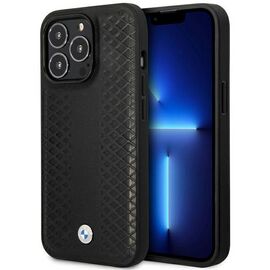 Case BMW BMHMP14X22RFGK iPhone 14 Pro Max 6.7" black/black Leather Diamond Pattern MagSafe - Apple Cases - Cases - Techbox