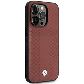 Case BMW BMHMP14X22RFGR iPhone 14 Pro Max 6.7" Burgundy/burgundy Leather Diamond Pattern MagSafe - Apple Cases - Cases - Techbox