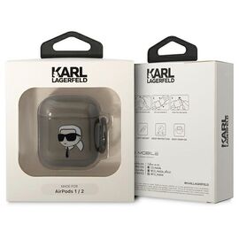 Karl Lagerfeld KLA2HNIKTCK AirPods 1/2 cover black/black Karl`s Head - Smartphone Accessories - Cables & Accessories - Techbox