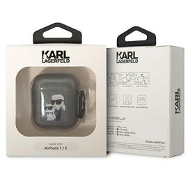Karl Lagerfeld KLA2HNKCTGK Airpods 1/2 cover black/black Gliter Karl&amp;Choupette - Smartphone Accessories - Cables & Accessories - Techbox
