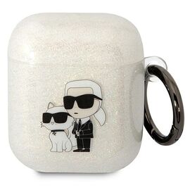 Karl Lagerfeld KLA2HNKCTGT Airpods 1/2 cover transparent Gliter Karl&amp;Choupette - Smartphone Accessories - Cables & Accessories - Techbox