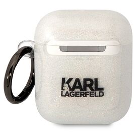 Karl Lagerfeld KLA2HNKCTGT Airpods 1/2 cover transparent Gliter Karl&amp;Choupette - Smartphone Accessories - Cables & Accessories - Techbox