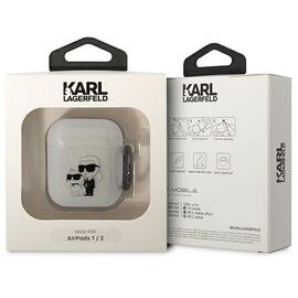 Karl Lagerfeld KLA2HNKCTGT Airpods 1/2 cover transparent Gliter Karl&amp;Choupette - Smartphone Accessories - Cables & Accessories - Techbox