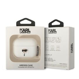 Karl Lagerfeld KLAPRUNIKH AirPods Pro cover white/white Silicone Karl Head 3D - Smartphone Accessories - Cables & Accessories - Techbox