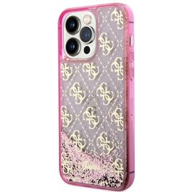 Guess GUHCP14LLC4PSGP iPhone 14 Pro 6.1" pink/pink hardcase Liquid Glitter 4G Transculent | Techbox