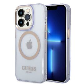 Guess GUHMP14LHTCMU iPhone 14 Pro 6.1" purple/purple hard case Gold Outline Translucent MagSafe - Apple Cases - Cases - Techbox