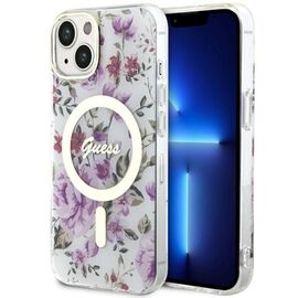 Guess Flower MagSafe case for iPhone 14 - transparent - Uncategorized Cases (2) - Cases - Techbox