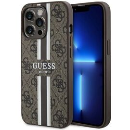 Guess GUHMP13LP4RPSW iPhone 13 Pro / 13 6.1" brown/brown hardcase 4G Printed Stripes MagSafe | Techbox