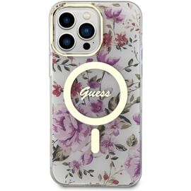 Guess GUHMP14LHCFWST iPhone 14 Pro 6.1" transparent hardcase Flower MagSafe - Apple Cases - Cases - Techbox