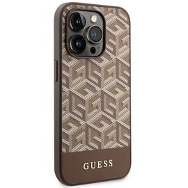 Guess GUHMP14LHGCFSEW iPhone 14 Pro 6.1" brown/brown hard case GCube Stripes MagSafe | Techbox