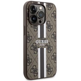 Guess GUHMP14LP4RPSW iPhone 14 Pro 6.1" brown/brown hardcase 4G Printed Stripes MagSafe | Techbox