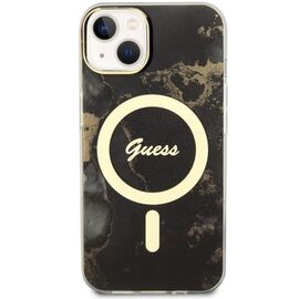 Guess GUHMP14SHTMRSK iPhone 14 6.1" black/black hardcase Golden Marble MagSafe - Apple Cases - Cases - Techbox