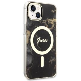 Guess GUHMP14SHTMRSK iPhone 14 6.1" black/black hardcase Golden Marble MagSafe - Apple Cases - Cases - Techbox