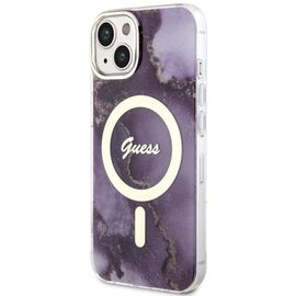 Guess GUHMP14SHTMRSU iPhone 14 6.1" purple/purple hardcase Golden Marble MagSafe - Apple Cases - Cases - Techbox