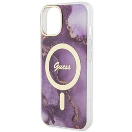 Guess GUHMP14SHTMRSU iPhone 14 6.1" purple/purple hardcase Golden Marble MagSafe - Apple Cases - Cases - Techbox
