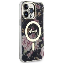 Guess GUHMP14XHCFWSK iPhone 14 Pro Max 6.7" black/black hardcase Flower MagSafe - Apple Cases - Cases - Techbox