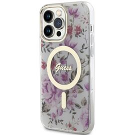 Guess GUHMP14XHCFWST iPhone 14 Pro Max 6.7" transparent hardcase Flower MagSafe - Apple Cases - Cases - Techbox