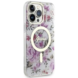 Guess GUHMP14XHCFWST iPhone 14 Pro Max 6.7" transparent hardcase Flower MagSafe - Apple Cases - Cases - Techbox
