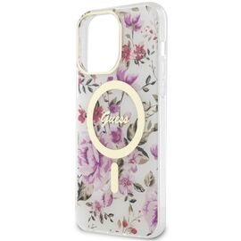 Guess GUHMP14XHCFWST iPhone 14 Pro Max 6.7" transparent hardcase Flower MagSafe - Apple Cases - Cases - Techbox
