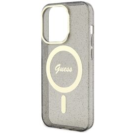 Guess GUHMP14XHCMCGK iPhone 14 Pro Max 6.7" black/black hardcase Glitter Gold MagSafe - Apple Cases - Cases - Techbox