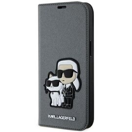 Karl Lagerfeld KLBKP14SSANKCPG iPhone 14 6.1" bookcase silver/silver Saffiano Karl &amp; Choupette | Techbox