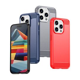 Flexible carbon pattern case for iPhone 15 Pro Carbon Case - black | Techbox