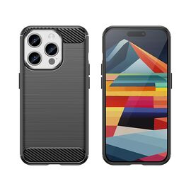 Flexible carbon pattern case for iPhone 15 Pro Carbon Case - black | Techbox