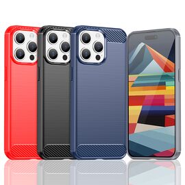 Flexible carbon pattern case for iPhone 15 Pro Max Carbon Case - blue | Techbox