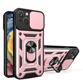 Hybrid Armor Camshield Case with Stand and Camera Cover for iPhone 15 Plus - Pink - Apple Cases - Cases - Techbox