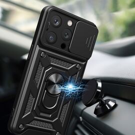 Hybrid Armor Camshield case with stand and camera cover for iPhone 15 Pro - pink - Apple Cases - Cases - Techbox
