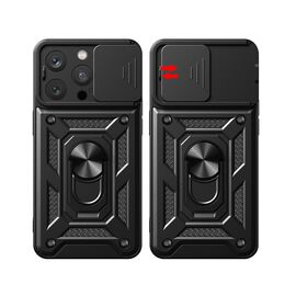 Hybrid Armor Camshield case with stand and camera cover for iPhone 15 Pro - pink - Apple Cases - Cases - Techbox