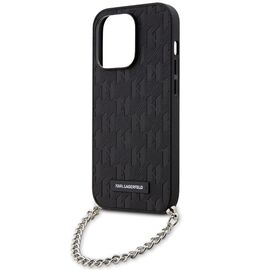 Karl Lagerfeld KLHCP14LSACKLHPK iPhone 14 Pro 6.1" black/black hardcase Saffiano Monogram Chain - Apple Cases - Cases - Techbox