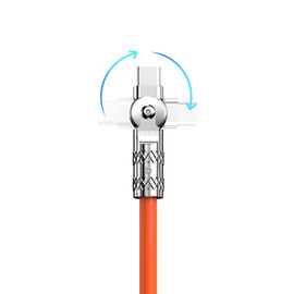 Dudao L24AL USB-A - Lightning angled cable with 180° rotation 30W 1m - orange | Techbox
