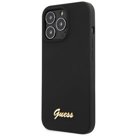 Guess GUHCP13XLSLMGBK iPhone 13 Pro Max 6.7" black/black hardcase Silicone Script Gold Logo - Apple Cases - Cases - Techbox
