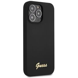 Guess GUHCP13XLSLMGBK iPhone 13 Pro Max 6.7" black/black hardcase Silicone Script Gold Logo - Apple Cases - Cases - Techbox
