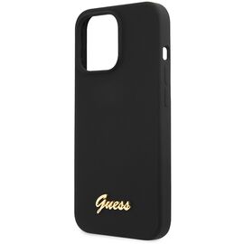 Guess GUHCP13XLSLMGBK iPhone 13 Pro Max 6.7" black/black hardcase Silicone Script Gold Logo - Apple Cases - Cases - Techbox