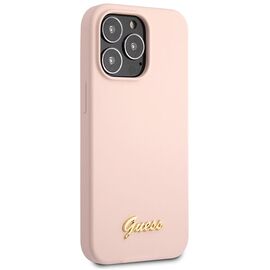 Guess GUHCP13XLSLMGLP iPhone 13 Pro Max 6.7" light pink/light pink hardcase Silicone Script Gold Logo - Apple Cases - Cases - Techbox